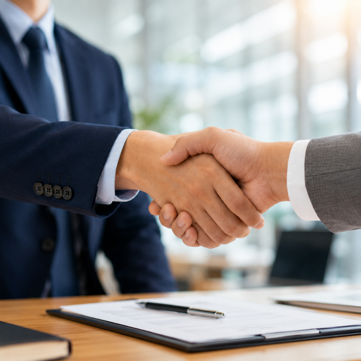 Business professionals forming a reseller partnership
